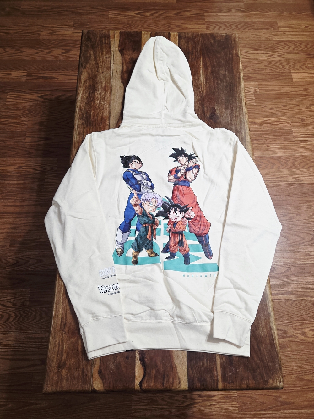 Dim Mak x Dragon Ball Super "Saiyan Hoodie" In Off-White. New/Sealed. Size Small